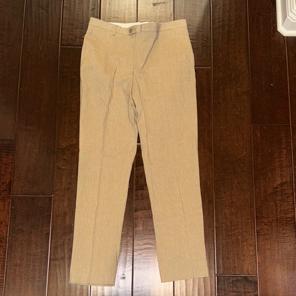 Boohoo Mens Other - Men's Tan Slim Fit Linen Pants